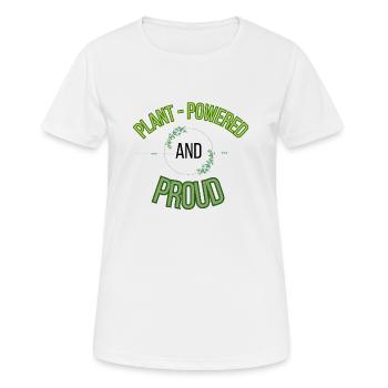plant powered and proud - T-shirt respirant Femme - blanc - Devant - AI Model Female 172 dark (172cm)