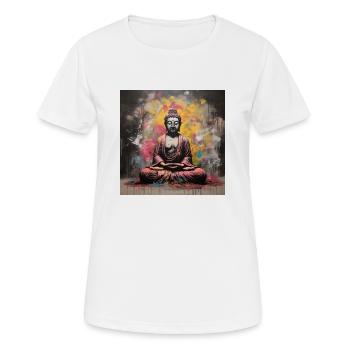 Un Buddha rose - T-shirt respirant Femme - blanc - Devant - AI Model Female 172 dark (172cm)