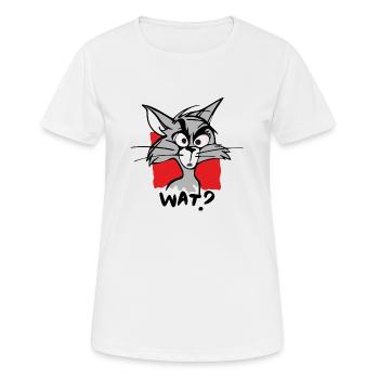 Cat WHAT? - Women's Breathable T-Shirt - white - Front - AI Model Female 172 dark (172cm)
