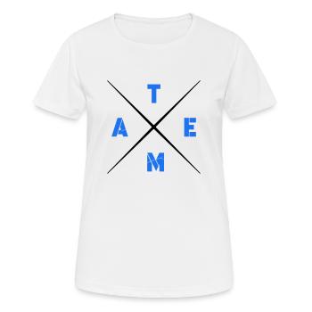 équipe - T-shirt respirant Femme - blanc - Devant - AI Model Female 172 dark (172cm)