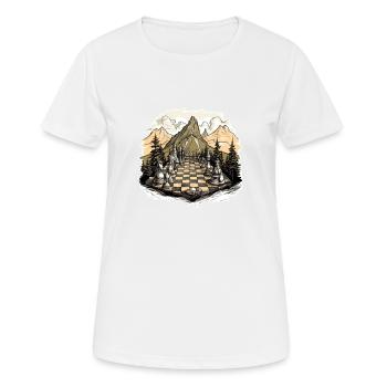 Echiquier montagnard - T-shirt respirant Femme - blanc - Devant - AI Model Female 172 dark (172cm)