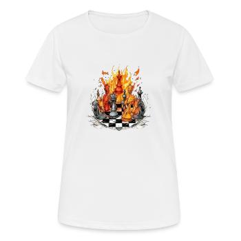 Echiquier en feu - T-shirt respirant Femme - blanc - Devant - AI Model Female 172 dark (172cm)