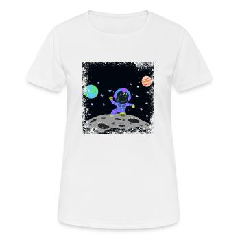 Violett-blauer Grunge-Astronaut - Frauen T-Shirt atmungsaktiv - Weiß - Vorne - AI Model Female 172 dark (172cm)