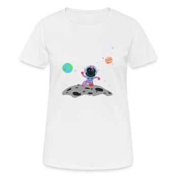 astronaute bleu rose - T-shirt respirant Femme - blanc - Devant - AI Model Female 172 dark (172cm)