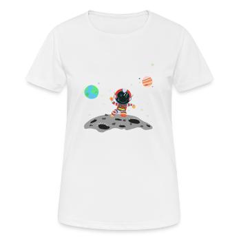 astronaute rouge blanc - T-shirt respirant Femme - blanc - Devant - AI Model Female 172 dark (172cm)