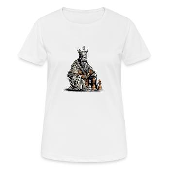 Der nachdenkliche König - Frauen T-Shirt atmungsaktiv - Weiß - Vorne - AI Model Female 172 dark (172cm)