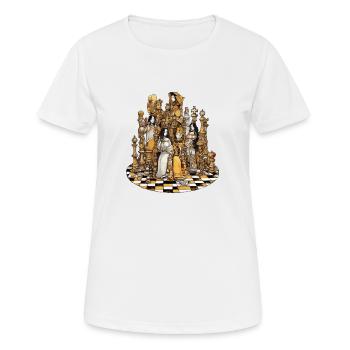 Könige und Göttinnen des Schachbretts - Frauen T-Shirt atmungsaktiv - Weiß - Vorne - AI Model Female 172 dark (172cm)