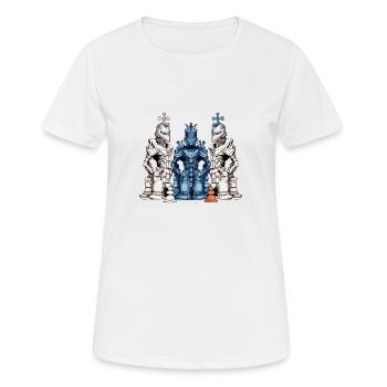 Futuristische Schachfiguren - Frauen T-Shirt atmungsaktiv - Weiß - Vorne - AI Model Female 172 dark (172cm)