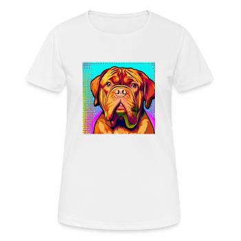 Bordeauxdogge Pop Art - Frauen T-Shirt atmungsaktiv - Weiß - Vorne - AI Model Female 172 dark (172cm)