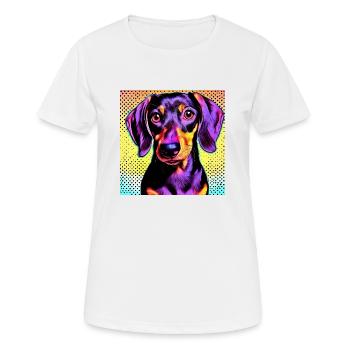 Teckel Pop Art - T-shirt respirant Femme - blanc - Devant - AI Model Female 172 dark (172cm)