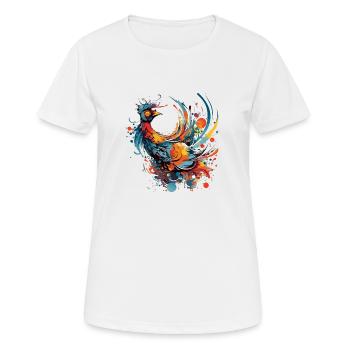 Le coq Phénix - T-shirt respirant Femme - blanc - Devant - AI Model Female 172 dark (172cm)