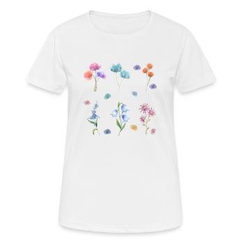 Fleurs watercolor - T-shirt respirant Femme - blanc - Devant - AI Model Female 172 dark (172cm)