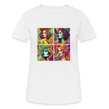 psychedelische Léa - Frauen T-Shirt atmungsaktiv - Weiß - Vorne - AI Model Female 172 dark (172cm)