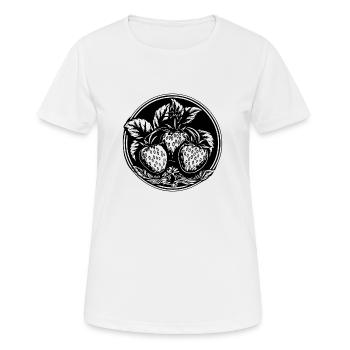 Erdbeere Obst Frucht - Frauen T-Shirt atmungsaktiv - Weiß - Vorne - AI Model Female 172 dark (172cm)