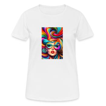 psychedelische Frau - Frauen T-Shirt atmungsaktiv - Weiß - Vorne - AI Model Female 172 dark (172cm)