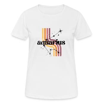 Aquarius horoscope rétro - T-shirt respirant Femme - blanc - Devant - AI Model Female 172 dark (172cm)