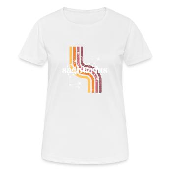 Sagittarius horoscope rétro - T-shirt respirant Femme - blanc - Devant - AI Model Female 172 dark (172cm)