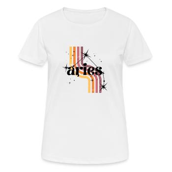 Widder Retro-Horoskop - Frauen T-Shirt atmungsaktiv - Weiß - Vorne - AI Model Female 172 dark (172cm)