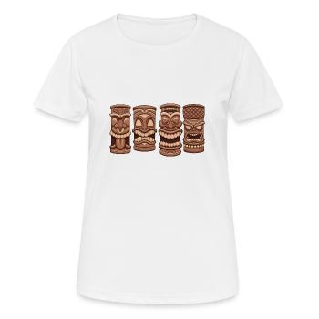 Tiki Totems - T-shirt respirant Femme - blanc - Devant - AI Model Female 172 dark (172cm)