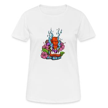 Masque Tiki - T-shirt respirant Femme - blanc - Devant - AI Model Female 172 dark (172cm)