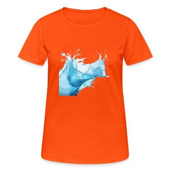 Water splashes! - Women's Breathable T-Shirt - neon orange - Front - AI Model Female 172 dark (172cm)