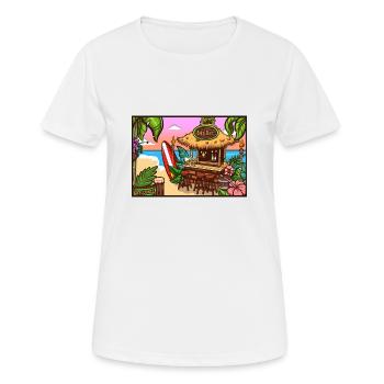 Tiki Bar Background - Women's Breathable T-Shirt - white - Front - AI Model Female 172 dark (172cm)