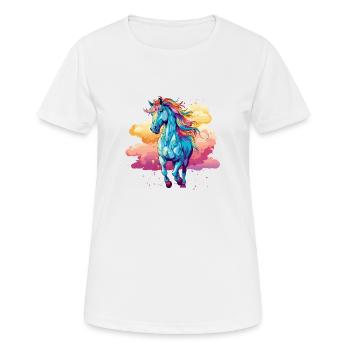 Au galop dans le ciel - T-shirt respirant Femme - blanc - Devant - AI Model Female 172 dark (172cm)