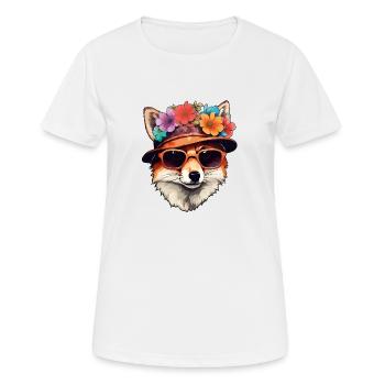 Foxie the Blossom Bandit - Frauen T-Shirt atmungsaktiv - Weiß - Vorne - AI Model Female 172 dark (172cm)