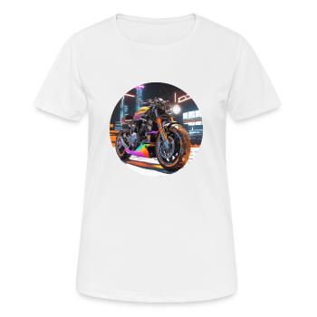 Sci-Fi Motorcycle - Women's Breathable T-Shirt - white - Front - AI Model Female 172 dark (172cm)