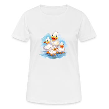 Canards joyeux - T-shirt respirant Femme - blanc - Devant - AI Model Female 172 dark (172cm)