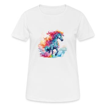 au galop coloré - T-shirt respirant Femme - blanc - Devant - AI Model Female 172 dark (172cm)