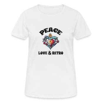 Frieden, Liebe und Retro - Frauen T-Shirt atmungsaktiv - Weiß - Vorne - AI Model Female 172 dark (172cm)