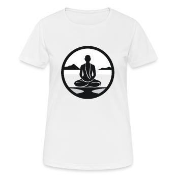 schlichte Meditation - Frauen T-Shirt atmungsaktiv - Weiß - Vorne - AI Model Female 172 dark (172cm)