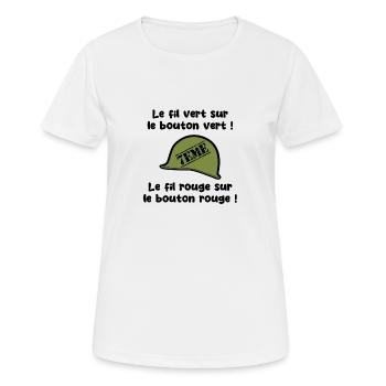 Le fil vert…le fil rouge… - T-shirt respirant Femme - blanc - Devant - AI Model Female 172 dark (172cm)