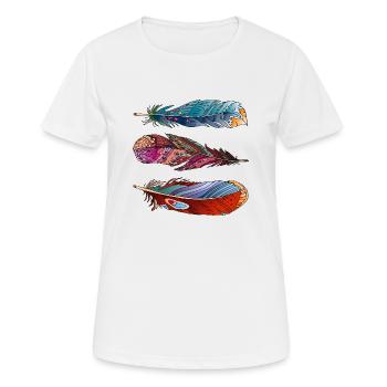 Feder - Frauen T-Shirt atmungsaktiv - Weiß - Vorne - AI Model Female 172 dark (172cm)