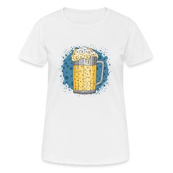 Becher - Frauen T-Shirt atmungsaktiv - Weiß - Vorne - AI Model Female 172 dark (172cm)