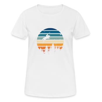 Retro-Reiten - Frauen T-Shirt atmungsaktiv - Weiß - Vorne - AI Model Female 172 dark (172cm)