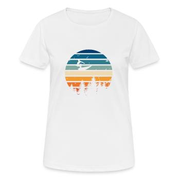 surf rétro - T-shirt respirant Femme - blanc - Devant - AI Model Female 172 dark (172cm)
