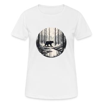 Bear Stalking through the Woods - Women's Breathable T-Shirt - white - Front - AI Model Female 172 dark (172cm)