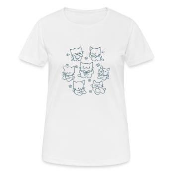 A Bunch Of Cats - Women's Breathable T-Shirt - white - Front - AI Model Female 172 dark (172cm)