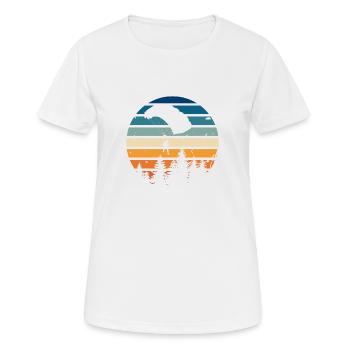 Retro-Fallschirm - Frauen T-Shirt atmungsaktiv - Weiß - Vorne - AI Model Female 172 dark (172cm)