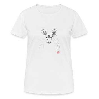 black cat in black - T-shirt respirant Femme - blanc - Devant - AI Model Female 172 dark (172cm)