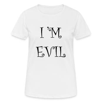 I'M evil - Frauen T-Shirt atmungsaktiv - Weiß - Vorne - AI Model Female 172 dark (172cm)