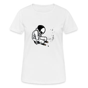 Street-Art-Astronaut - Frauen T-Shirt atmungsaktiv - Weiß - Vorne - AI Model Female 172 dark (172cm)