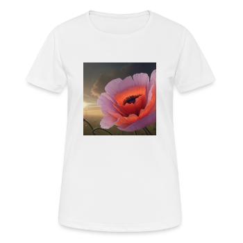 Coquelicot dans la lumière du soir - T-shirt respirant Femme - blanc - Devant - AI Model Female 172 dark (172cm)