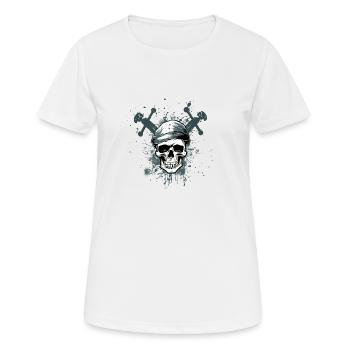Tête de pirate n°3 - T-shirt respirant Femme - blanc - Devant - AI Model Female 172 dark (172cm)