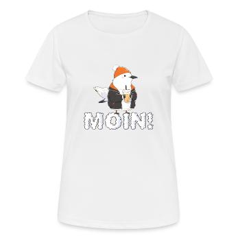 Moin Moin Möwe! - Frauen T-Shirt atmungsaktiv - Weiß - Vorne - AI Model Female 172 dark (172cm)