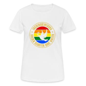 Friedensbewegung - Frauen T-Shirt atmungsaktiv - Weiß - Vorne - AI Model Female 172 dark (172cm)