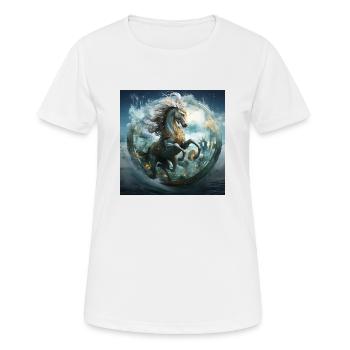Wassermann Pferd - Frauen T-Shirt atmungsaktiv - Weiß - Vorne - AI Model Female 172 dark (172cm)
