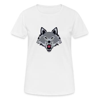 loup en colère - T-shirt respirant Femme - blanc - Devant - AI Model Female 172 dark (172cm)